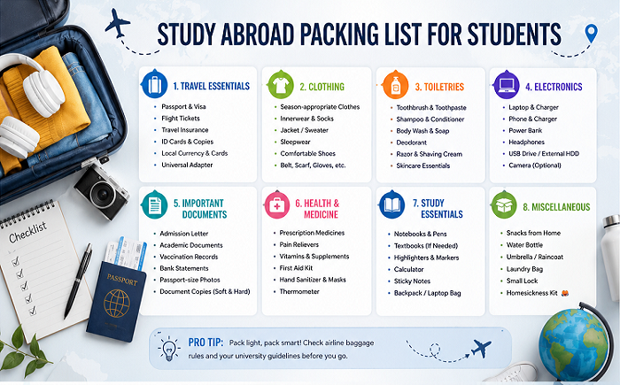 Study Abroad Packing List for Students